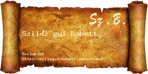 Szilágyi Babett névjegykártya
